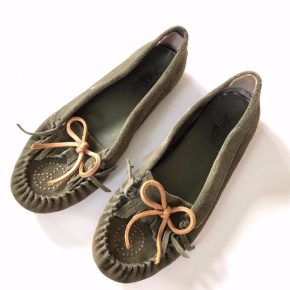 Lucky Brand Green Suede Moccasins Loafers - Picture 1 of 7